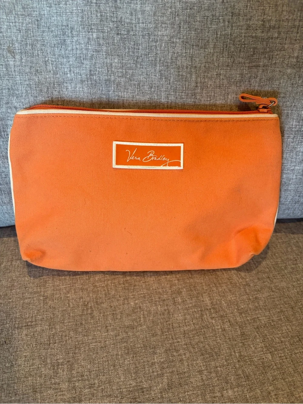 Vera Bradley Orange Canvas Pouch with Logo Patch